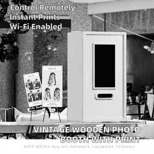 Selfie <strong>Portable</strong> <strong>Mini</strong> Photo <strong>Booth</strong> for Designer Shop Wooden Receipt Photo <strong>Booth</strong> With Printer and Camera - Product Image 4