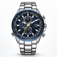 Montre chronographe à quartz haut de gamme pour homme, boîtier en alliage 43 mm, bracelet en acier inoxydable, cadran à aiguilles, style professionnel, résistance à l'eau 10 m