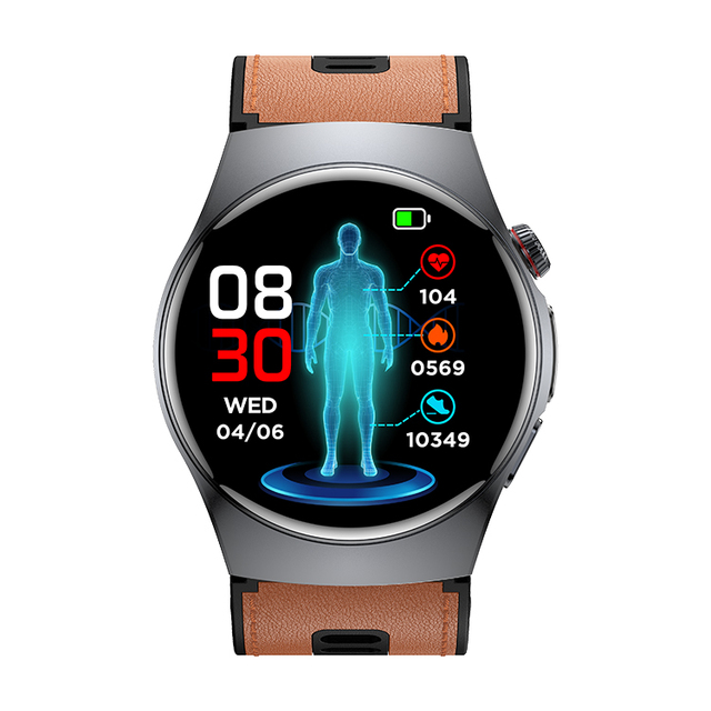 ECG Health Smart Watch with Air Pump 1.56" AMOLED Screen Accurate Blood Pressure Monitor SOS Call NFC S201 Watches for Elderly