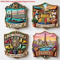 Aimant de réfrigérateur personnalisé en résine 3D sur le thème des voyages, vente en gros pour la décoration intérieure