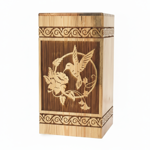 Urnas de cremación de madera modernas hechas a mano para hombres y mujeres, urnas funerarias decorativas - Product Image 1