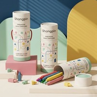 Emballage personnalisé écologique en papier imprimé, boîte et tube en papier avec couvercle ajusté et poignée de transport pour crayons de cire