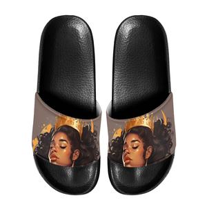 Black Art filles africaines imprimer sur demande femmes personnalisé toboggan sandale pantoufle mode intérieur extérieur antidérapant pantoufles livraison directe - Product Image 3