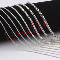 Multi Size Box Chain S925 Sterling Silver Venetian Chain Square Link Chain for DIY Unisex Necklace Bracelet Jewelry Making