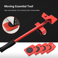 Kit de 5 outils de déménagement de meubles robustes DIY Geruide, avec glissières en fer et plastique pour réduire les efforts, idéal pour réfrigérateur, canapé, armoire