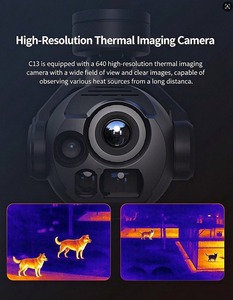 Caméra de drone stabilisée sur 3 axes Skydroid C13 avec stabilisateur, triple éclairage, caméra thermique 640 et télémètre laser 1000m pour l'inspection des lignes électriques - Product Image 2