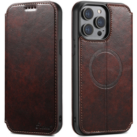 Casing Dompet Lipat Magnetik Fashionable dengan Pengisian Daya Nirkabel untuk iPhone 12 13 14 15 Pro ProMax, Bahan Kulit PU, Model Terbaru