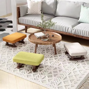 Tabouret de salon pour changer de chaussures, pieds en bois massif, coussin doux, design minimaliste, repose-pieds pour enfants et adultes - Product Image 2