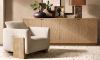 Fauteuil moderne de luxe en tissu imitation fourrure de mouton de Mongolie, confortable, rembourré, base en bois massif, salon, chambre à coucher