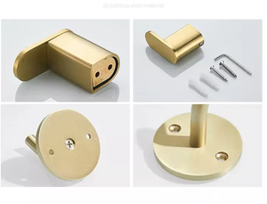Móc Áo Choàng Chống Gỉ Phong Cách Hiện Đại Đa Dạng Móc Treo Tường Hạng Nặng Màu Vàng Nhám <span class=keywords><strong>Satin</strong></span> Giá Treo Khăn Cho Phụ Kiện Phòng Tắm - Product Image 5