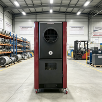 Cheminée mobile à air chaud à granulés de biomasse, autoportante, en acier, avec roulettes, pour ferme et cave à vin