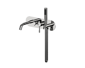 Brass Bathtub Faucet Wall Mounted Bathtub Showerhead Concealed Showerhead Set with 2 Functions <b>Brushed</b> Gold - Product Image 5