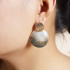 Wholesale Hot Selling Natural Abalone Shell Earrings Geometric Natural Shell Earring