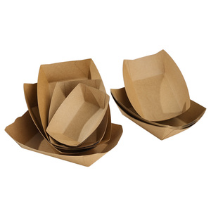 Caja de Cartón Corrugado Marrón para Alimentos, para Papas Fritas, Nachos y Comida Callejera, Bandeja Desechable para Envasado - Product Image 2