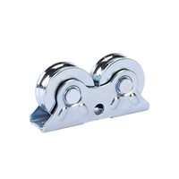 Kit de quincaillerie directionnelle pour rail de sol de porte coulissante à double rouleau en fonte, en forme de U et de V, pour tube carré