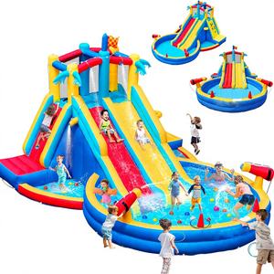 Tobogán Acuático Inflable de PVC de 25 pies para Fiestas en la Playa, Uso Residencial y Escolar, Tobogán Combinado para Piscina Interior/Exterior - Product Image 1