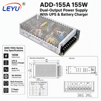 Alimentation à découpage ADD-155A 155W avec fonction onduleur et chargeur de batterie, double sortie 12V 5V CC pour système de sécurité industriel