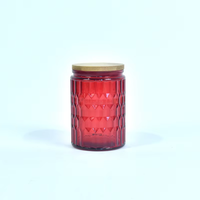 Vente en gros de pots à bougies aromatiques en verre givré coloré avec couvercle en fer ou en bambou pour la décoration de la maison DIY