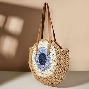 Modische, aus Stroh gewebte Tasche, geflochtene Damentaschen, Handtasche, gewebte Maisschalen-Damen-Geldbörse mit <span class=keywords><strong>langem</strong></span> Riemen - Product Image 6