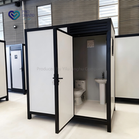 Unité combinée WC et douche portable en structure acier moderne, salle de bain mobile tout-en-un avec cadre renforcé