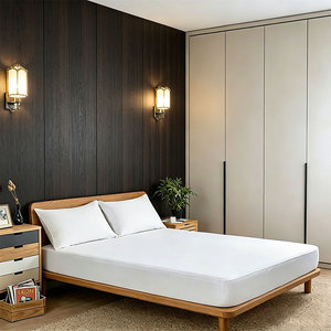 Protège-matelas matelassé en polyester doux, lavable, anti-acariens, vente en gros - Product Image 1