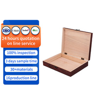 Boîte de rangement en bois vintage avec boucle pour le rangement de bureau