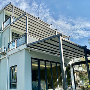 Gazebo de Jardín Motorizado de Lujo con Sistema de Techo Retráctil, Control Remoto, Resistente al Viento y a la Lluvia, Toldo de PVC <span class=keywords><strong>para</strong></span> Uso en Exteriores - Product Image 1