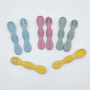 Juego de cucharas de silicona <span class=keywords><strong>para</strong></span> bebés, vajilla de silicona <span class=keywords><strong>para</strong></span> niños, <span class=keywords><strong>cuchara</strong></span> de comida auxiliar, suministros especiales <span class=keywords><strong>para</strong></span> madres e hijos <span class=keywords><strong>para</strong></span> comer - Product Image 3