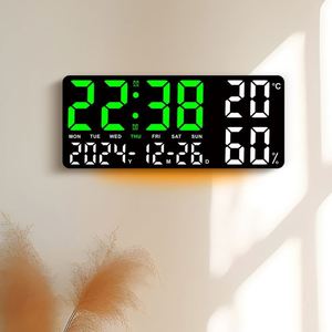<b>Large</b> Font Digital Table <b>Clock</b> Night Light Temperature Humidity Display Multiple Alarms Home Decor Wall <b>Clock</b> Electronic - Product Image 1