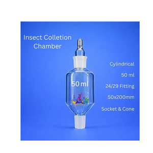 Cámara de Recolección de Insectos Cilíndrica Compacta de 50 ml, Recipiente de Vidrio Borosilicato Transparente para Captura de Muestras, Personalizable OEM, 4 Vías - Product Image 1