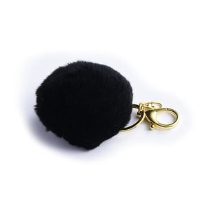Porte-monnaie personnalisé en gros avec breloque pompon en fourrure noire mignonne - Product Image 4