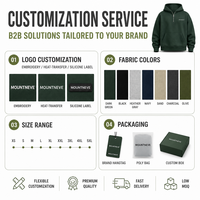 Sweat-shirt personnalisé en molleton épais pour homme, à demi-zip, épaules tombantes, poche kangourou, coupe oversize, vert, style streetwear