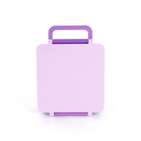 Boîte à lunch portable sans BPA en Tritan avec poignée, 4 compartiments, anti-fuite, compatible micro-ondes, pour la préparation des repas