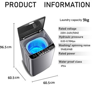 Máy giặt tải hàng đầu 12kg và máy sấy quay-Thiết kế bồn tắm đơn hoàn toàn tự động-Hiệu quả cao và công suất lớn - Product Image 3