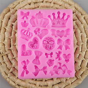 Ustensiles de pâtisserie en silicone écologiques Homesun DIY, <span class=keywords><strong>moule</strong></span> en forme de cœur, couronne, nœud, <span class=keywords><strong>moule</strong></span> à gâteau, fondant, thème <span class=keywords><strong>princesse</strong></span>, modèle LX-6825 - Product Image 5