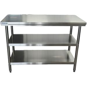 VICTORY KITCHEN Commercial Kitchen 304 Stainless Steel 3-Layer Brushed <b>Matt</b> Finish Prep <b>Table</b> Countertops Workbench 500 Kg/m - Product Image 3