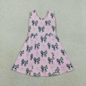 Robe plissée de sport respirante pour petites filles, en coton et élasthanne, imprimé floral, style occidental, pour l'été, le tennis et le yoga - Product Image 4