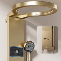 Panneau de douche numérique W8 populaire avec éclairage d'ambiance haut de gamme et réglage de la température, recommandé pour la salle de bain à domicile