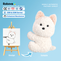 Mini Peluche Personnalisée Mignonne West Highland avec Clip, Jouet d'Anniversaire, Doudou Ultra Doux en Tissu Polyester Brodé, Rembourrage Coton PP
