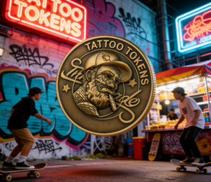 Moneta Commemorativa Personalizzata con Tatuaggio, Produzione Diretta |   Moneta Commemorativa in Bronzo Antico con Rilievo 3D e Testo Personalizzato - Product Image 2