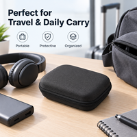 Nouveauté : Étui de transport rigide en EVA résistant aux chocs avec poignée, pochette de rangement compacte pour écouteurs et batteries externes