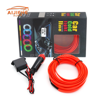Bande LED auto 5m pour intérieur de voiture, lampe d'ambiance EL à lumière froide avec USB, bande néon décorative DIY pour intérieur de voiture