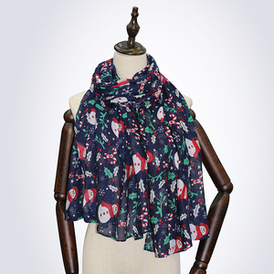 Sciarpa da stampa natalizia con fiocco di neve e stampella con <span class=keywords><strong>motivi</strong></span> natalizi sciarpa da donna scialle in filato abito da regalo Costume accessorio decorazione - Product Image 6