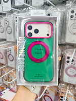 Funda Magnética con Soporte Integrado para iPhone 13 14 15 16 17 18 Pro Max, Diseño Multicolor en Contraste, Tacto Suave