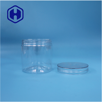 Pot en plastique PET de qualité alimentaire transparent de forme ronde, facile à ouvrir, avec un joint étanche pour les épices, les noix, les bonbons et les collations - Sans BPA