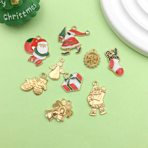 Gold Christmas Pendant Charms Mixed Shapes DIY Jewelry Accessories for Bracelet Necklace Making - Product Image 3