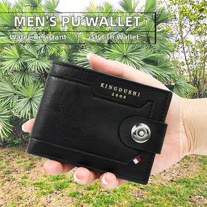 Portefeuille court décontracté pour hommes en dollar américain Mode transfrontalière Nouveau cuir PU avec fermeture magnétique et fermeture ouverte Doublure en polyester - Product Image 2