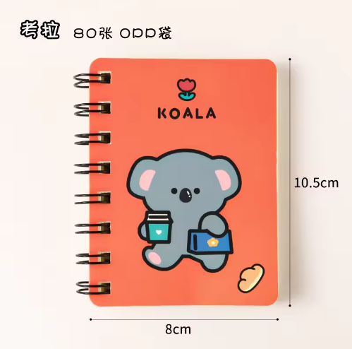 Cartoon A7 Small Coil Book Students