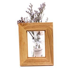 Wood Photo Frame Rectangular Vertical Tabletop Beech Rubberwood <b>Pine</b> Creative Hollow Design - Product Image 1