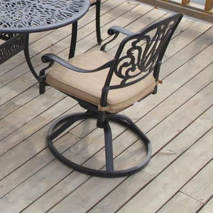 <span class=keywords><strong>Fauteuil</strong></span> de salle à manger pivotant moderne à profil <span class=keywords><strong>bas</strong></span> en <span class=keywords><strong>aluminium</strong></span> moulé élégant pour balcon et terrasse Chaise pivotante en <span class=keywords><strong>aluminium</strong></span> moulé - Product Image 1